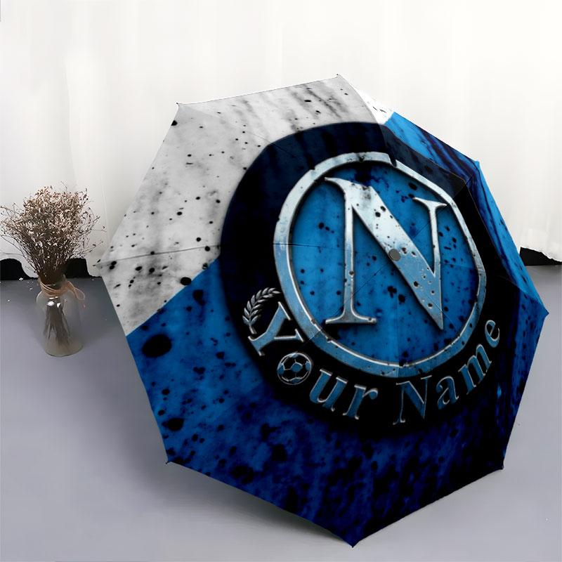 1 PC Automatic Folding Umbrella - SSC Napoli Custom Name Pattern, Portable & Foldable Design with 8 Ribs, Christmas Birthday Gifts