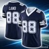 Dallas #88 CeeDee Lamb Camiseta Local Azul Marino Número Cuello en V Manga Corta Transpirable para Aficionados Deportes Diaria Combinación Familiar