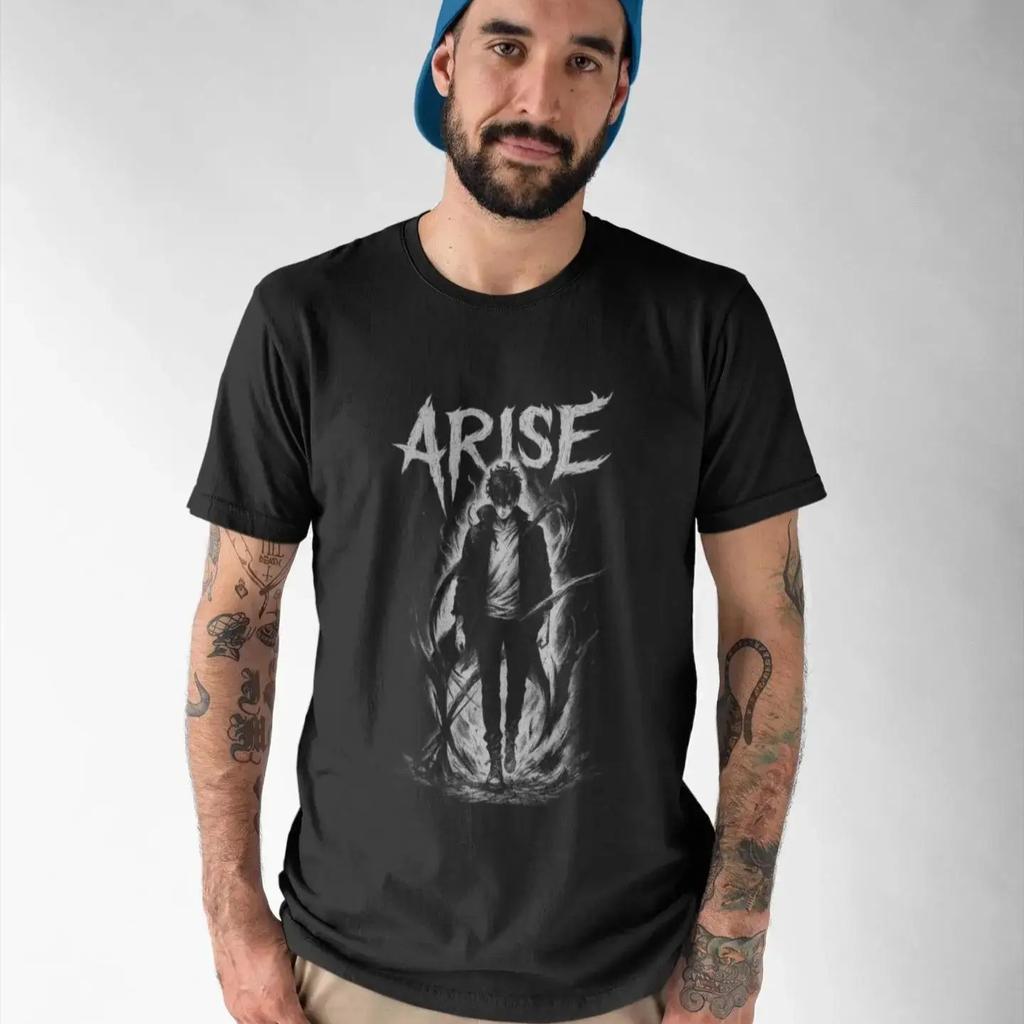 2026 Best Selling Fashion New Street Solo Leveling Shirt ARISE Sung Jinwoo Shadow Monarch Tee Dark Manhwa Anime Graphic Men Tee