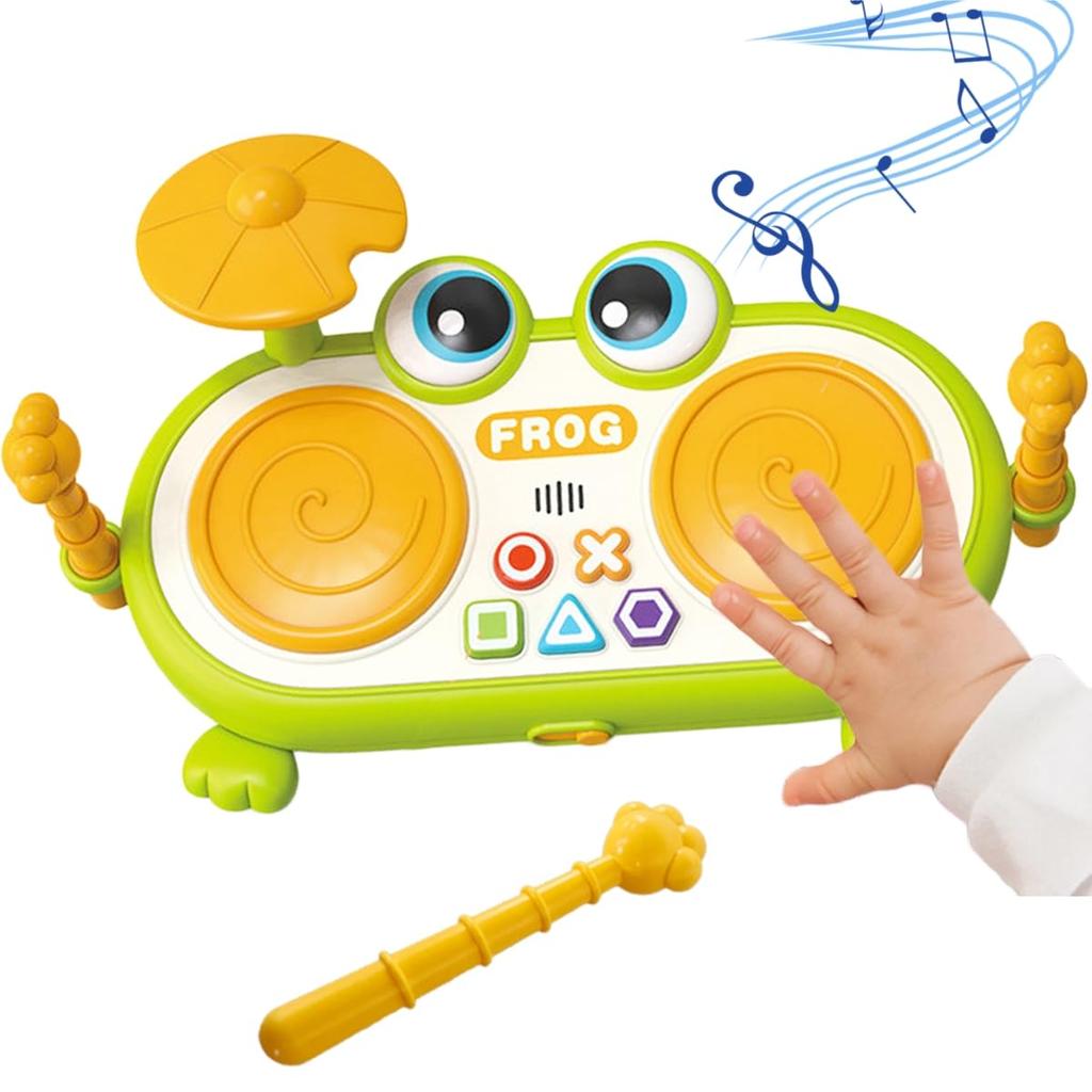 KeyAngel Baby Dětský perkusní nástroj pro vzdělávací hračku pro ranou prstovou a citovou hračku na buben s 10 6 zvuky 2 a nastavitelný Perfektní jako narozeninový