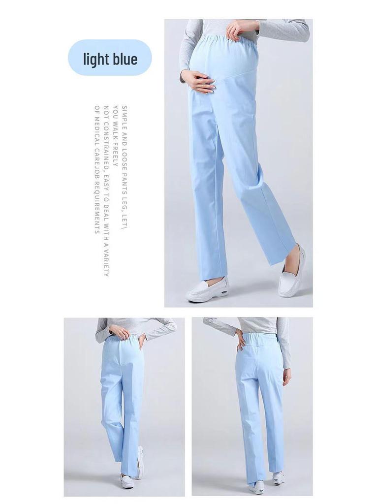 Adjustable Elastic Waist Maternity Nurse Pants with Full Abdomen Support - Summer Style, Plus Size.