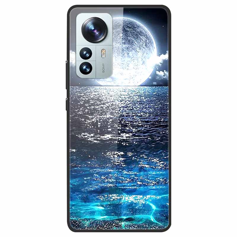 Tempered Glass Case For Xiaomi 12 Pro Cover Hard Shockproof Cases for Xiaomi Mi 12X 12 Lite Pro Funda 12Pro Coque Luxury Wolf