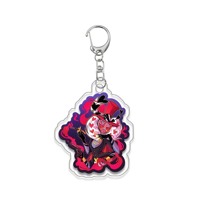

Anime for Hazbin Hotel Angel Dust Alastor Husk Charlie Morningstar Vaggie Acrylic Keychain Backpack Pendant Key Ring Decoration