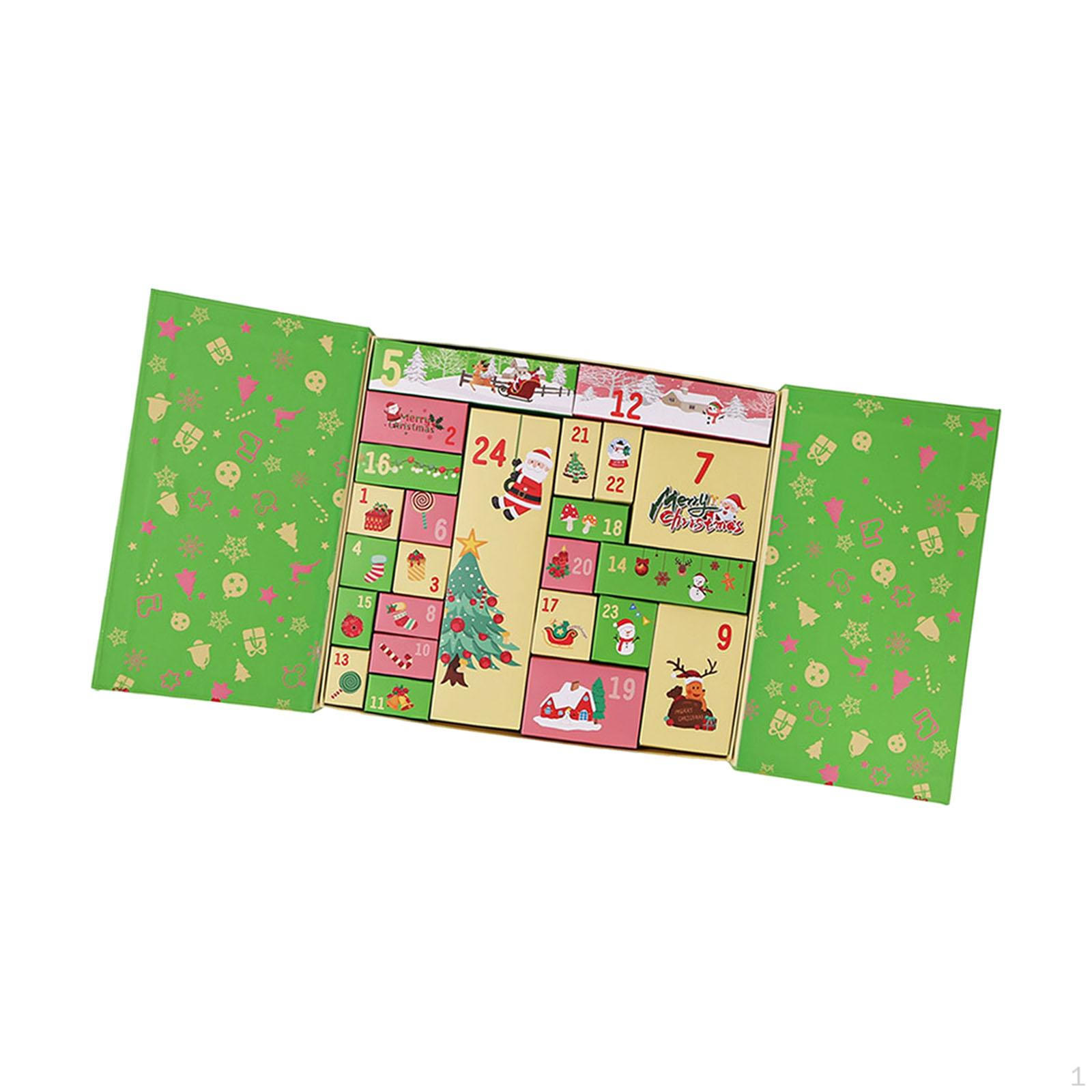 

2x Рождественский календарь Подарочная коробка Реквизит Украшение 24 дня Украшение для магазина