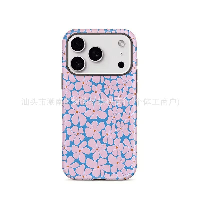 Explosive Full Screen Flower Glossy Film Mobile Phone Case iPhone11/12/13/14/15/16/17 Hard Case
