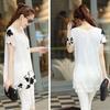 Elegant Summer Women's Short Sleeve Round Neck Chiffon Dress In Various Sizes