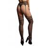 Pompe à pénis 0-Garterbelt stockings with open design - Black - O-S