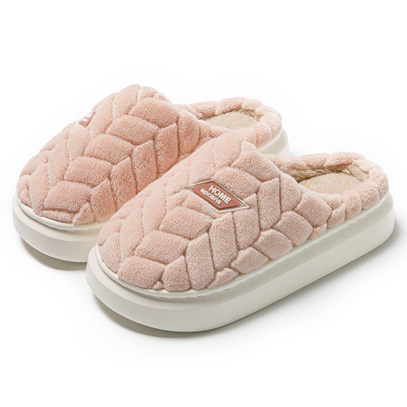 

Нескользящие хлопковые тапочки на толстой подошве для людей среднего возраста 2025 домашние зимние для помещения дома с фиксацией тепла и температуры могут быть суперкомфортными 40-41 розовый