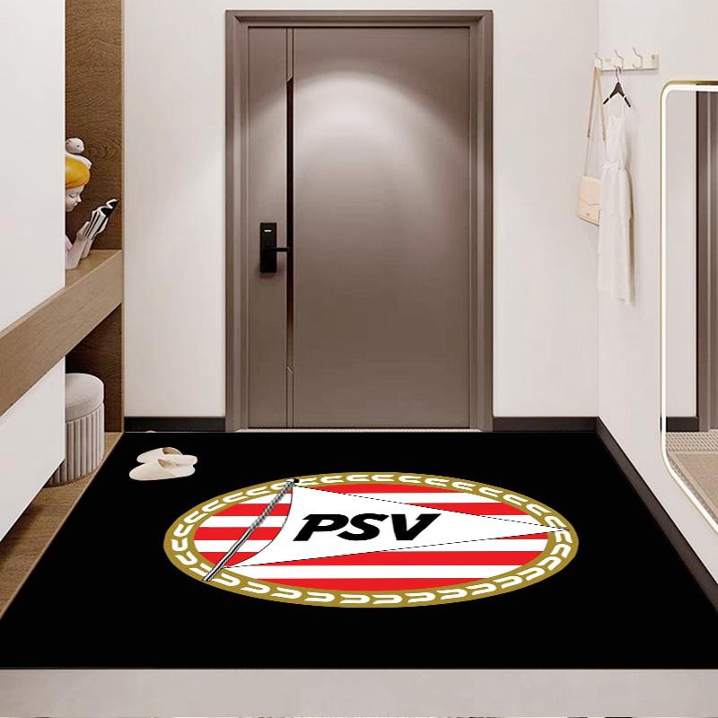 PSV Eindhoven Football Club Crest Print Area Rug Soccer Team Non Slip Living Room Bedroom Gaming Floor Mat Sports Fan Home Decor Rug