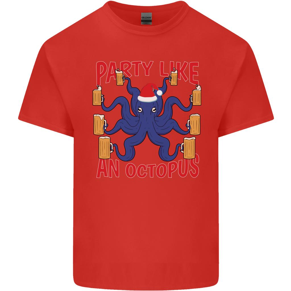 Beer Party Octopus Christmas Scuba Diving Unisexs Light Cotton TShirt