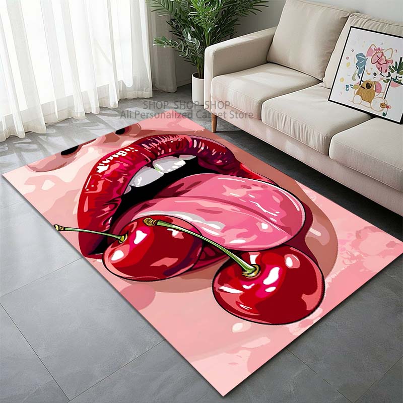 6 Style Fashion Sexy Lips Pattern Carpet for Living Room Bedroom Bedside Floor Mat Cloakroom Modern Home Area Decor Large Size