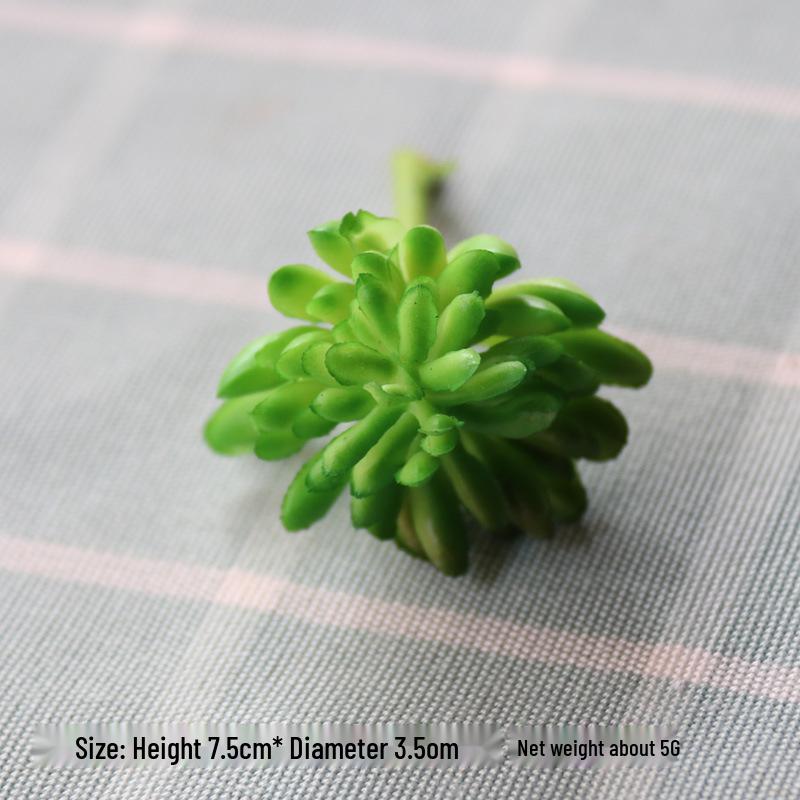 Realistic Flocked Succulents: Small Artificial Green Plant Wall Decor for Interiors