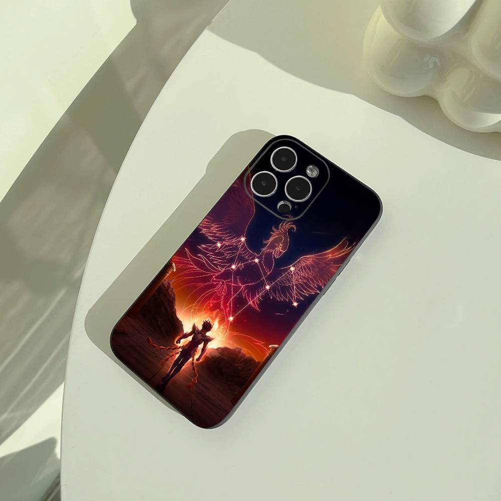 

S-Saint S-Seiya Knights Phone Case For iPhone 17,16,15,14,13,12,11 Pro Max,16/15/14Plus,XS Soft Black Cover iPhone16