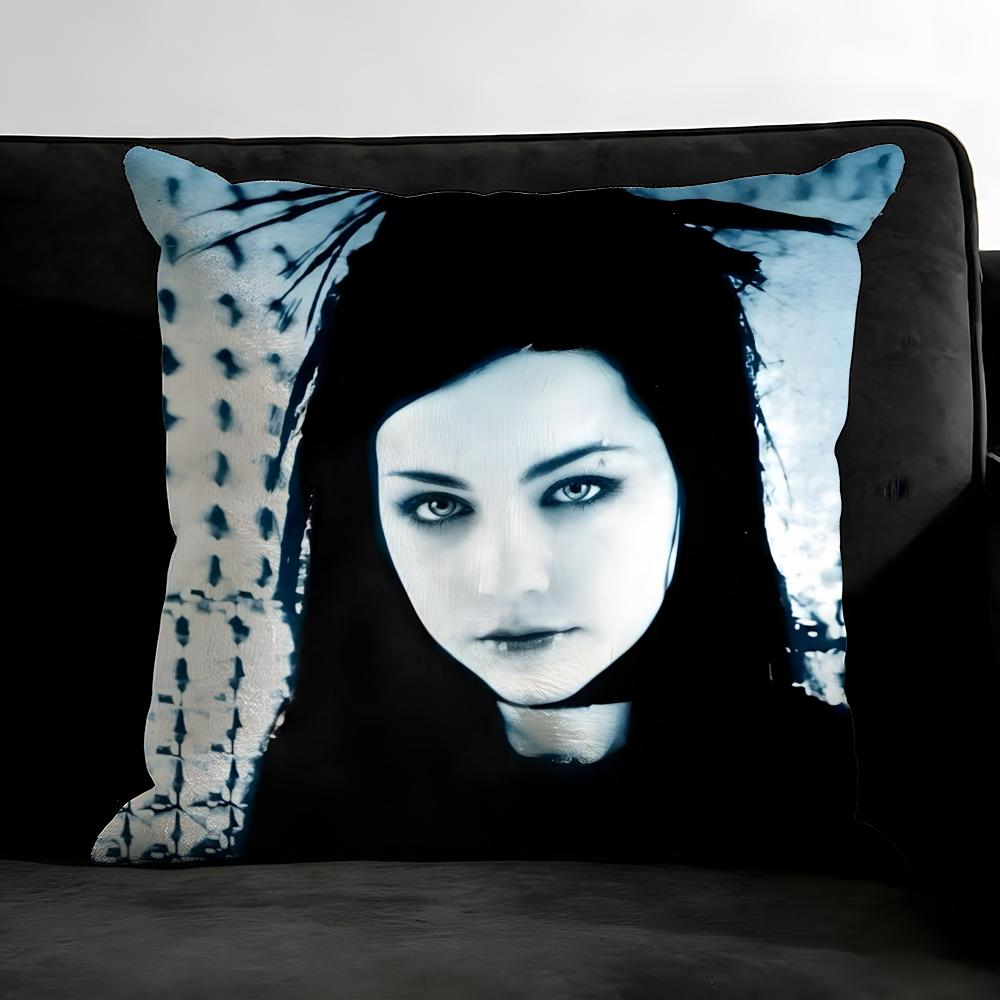 E-Evanescence A-Amy Lee Singer Cushion Cover Pillowcase Ultra Soft Skin Friendly Fabric Cloud Like Comfort & Concealed Zipper