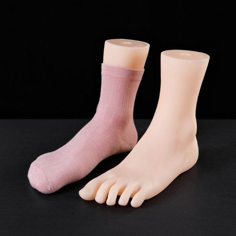 Set of 2 Female Foot Replicas PVC Construction Foot Mannequin Foot Anatomy Training Tool Suitable for Shoe Marketing