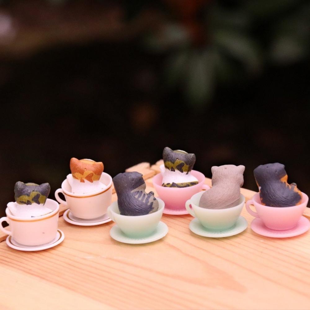 8Pcs/set Puppy Kitten Miniature Teacup Dog Cats Miniature  For Desk Car Garden Home Decoration