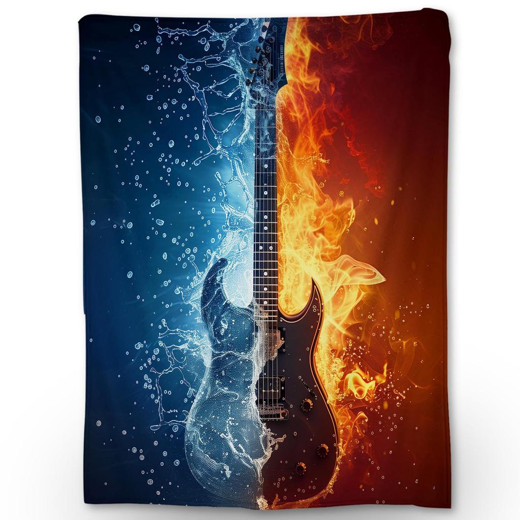 Popular Guitar Blanket Music Instrument Pattern Digital Printing Blanket Sofa Blanket