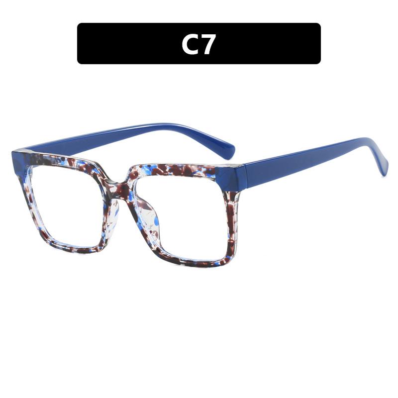 Color matching contrasting square glasses frame TR anti-blue light new flat glasses fashion European and American glasses frame Internet celebrity