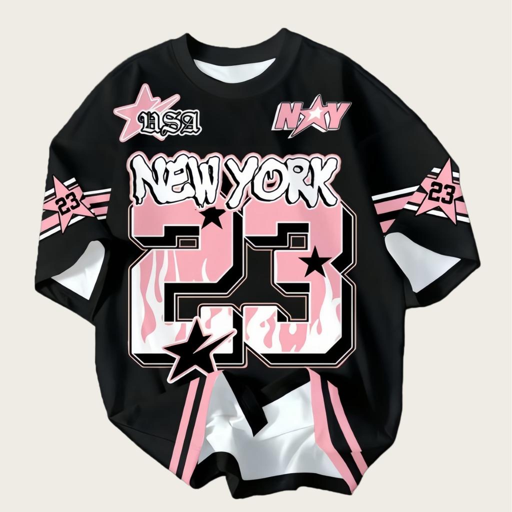 No.23 Print Men T-Shirt Women Short Sleeves California New York T-Shirt Vintage Los Angeles Sport Daily Tees Kids Clothes Tops