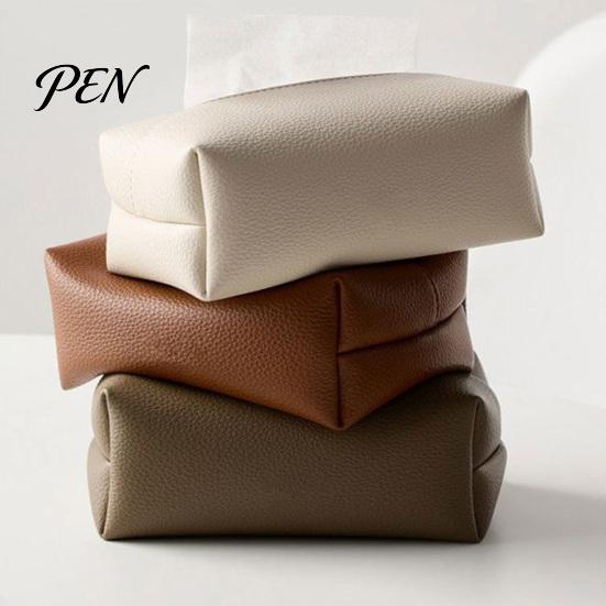 Sturdy Leather Paper Box PU Tissue Box, Multi-Purpose Desktop Organizer, Durable Dining Room Dispenser Compact Foldable Napkin Dispenser, for Desk And