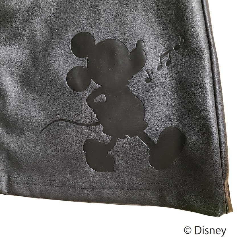 7852 Mickey Mouse Embossed Faux Leather Skirt [Delsol] (LL)