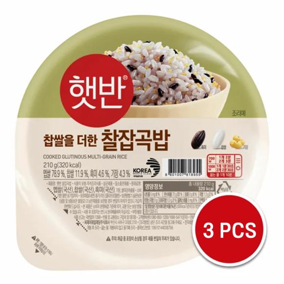 Riz instantané cuit au micro-ondes CJ Hetban - Riz gluant multigrains quotidien 210 g (2 possibilités)