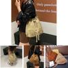 Pu Material Fringe Water Bucket Shoulder Bag With Zipper Pocket For Women