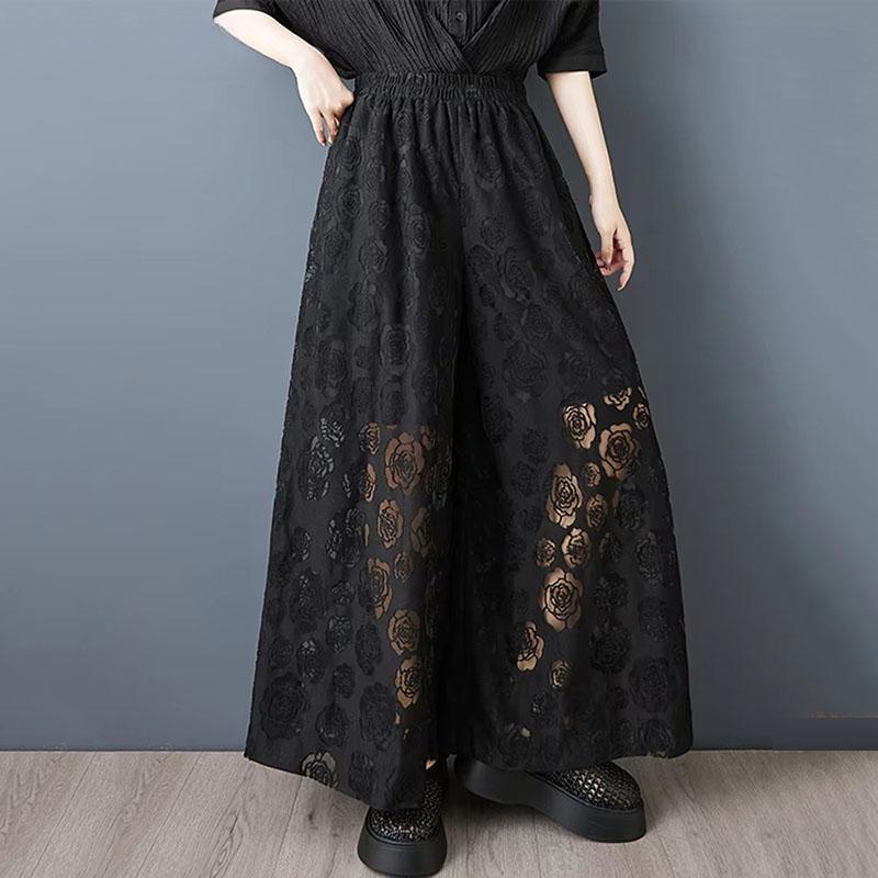 

XITAO Mesh Pleated Elastic Waist Pant ZMY1232 One Size чёрный