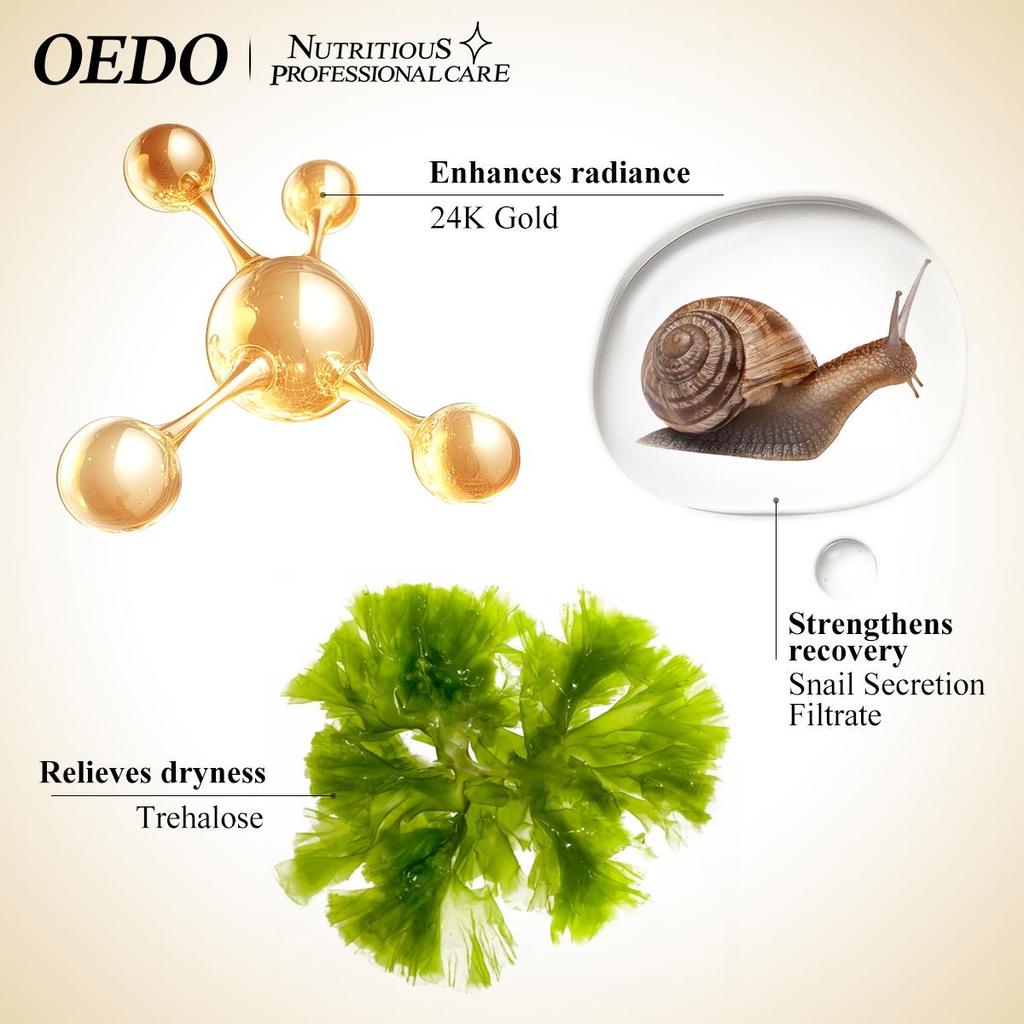Anti-Aging Snail and Gold Essence Hydrating Hyaluronic Acid Moisturizers Treatment Face Care Cream Serum Snail Pure Extract