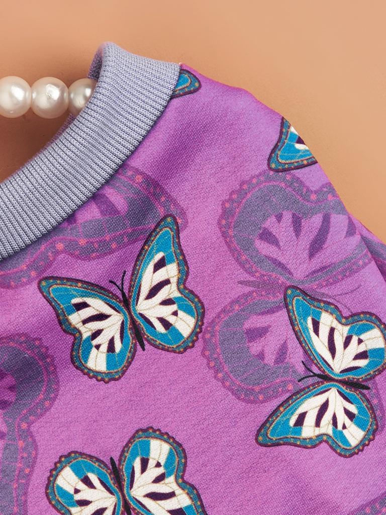 Pet Cloth Dog T-shirt with Colorful Butterflys Pattern Printed Clothes for Puppy Dog Cat Comfortable Apparel Costume