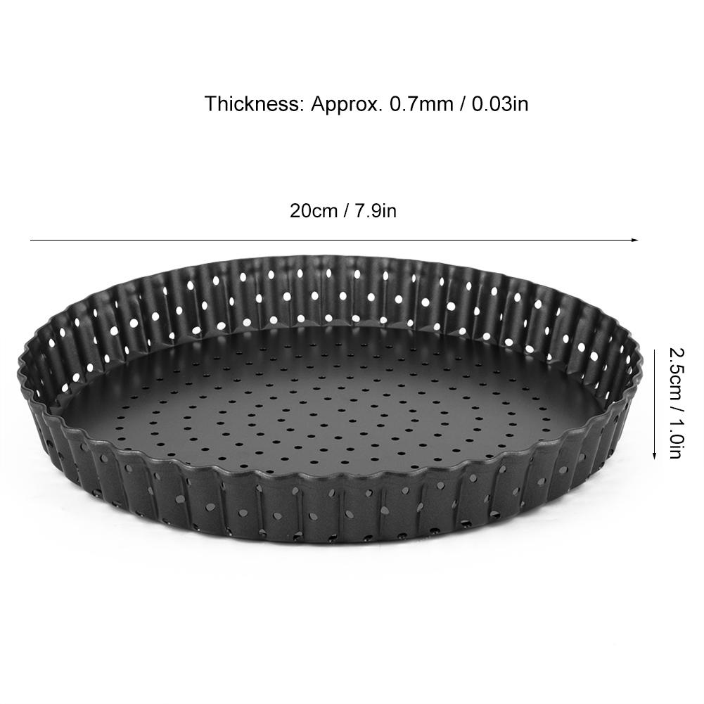 Household Thicken Non-Stick Carbon Steel Pizza Mold Baking Pan Tray Kitchen Baking Tools(M (8in) )