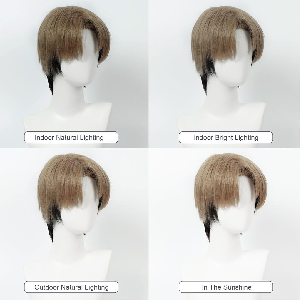 Cosplay Wig Chainsaw Man Anime Wig Kishibe Short Male Anime Cosplay Wig Black Game Role-Playing Synthetic Wig with Wigcap