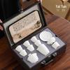 Lux Mutton Fat White Porcelain Kung Fu Tea Set: Gaiwan & Teacup with Portable Gift Box