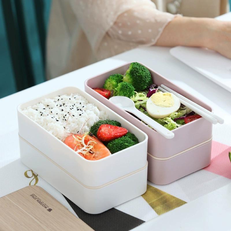 Double Layer Bento Box | Microwave-Safe Lunch Box for Salad & Meal Prep | Portable & Leakproof Design