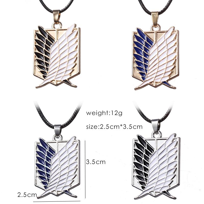 Attack On Titan Necklaces Pendants Wings Of Liberty Metal Unisex Leather Chain Fashion Children Jewelry Pendant Two Colors