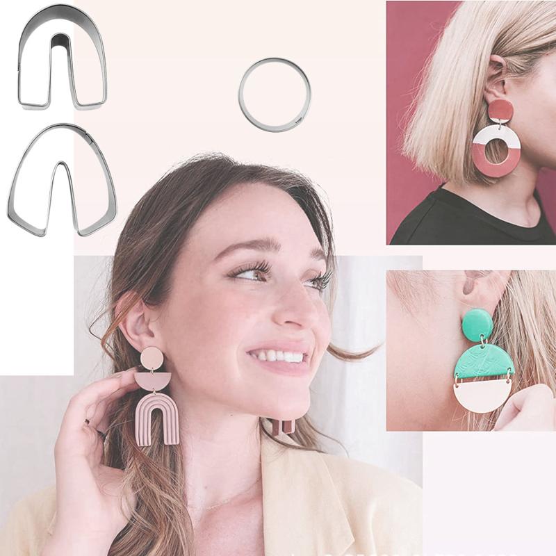 138pcs Diy Clay Earing Cutters Set Stainless Steel Earrings Accessories For Polymer Clay Jewelry