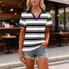 Women's Fashion Casual Lapel Short Sleeve Color Shirt Women's Up Tops