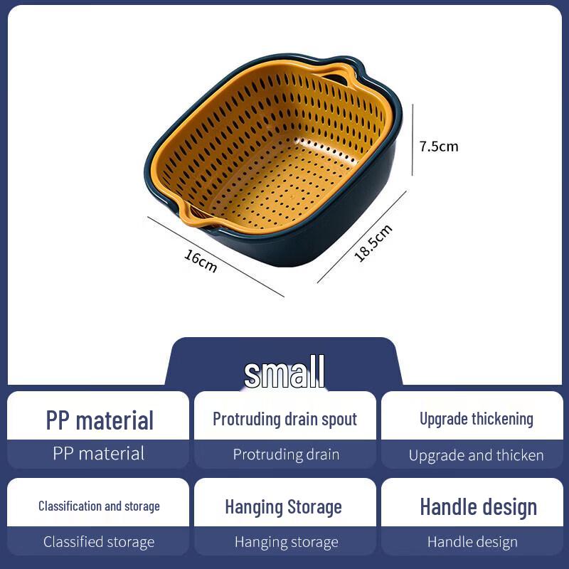 Double-Layer Vegetable Washing & Drain Basket 6-Piece Set
