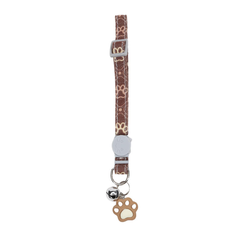 Pretty Neck Pet Collar with Bell for Small Dogs Puppy Kitten Stuff Things Accessories Adjustable Footprint Cat Breakaway Collar