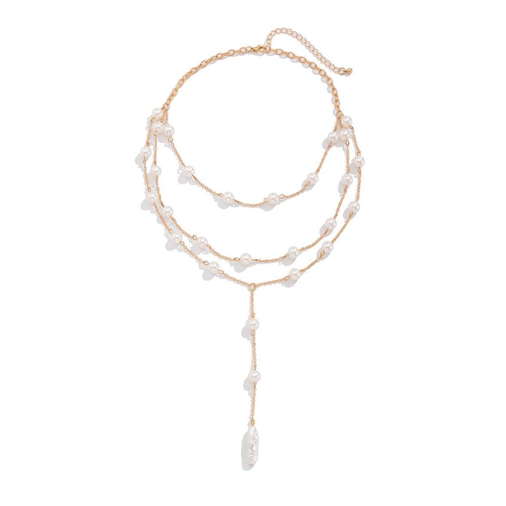 European-American Pearl Y-Tassel Necklace: Multi-Layer Fashion Jewelry for Women