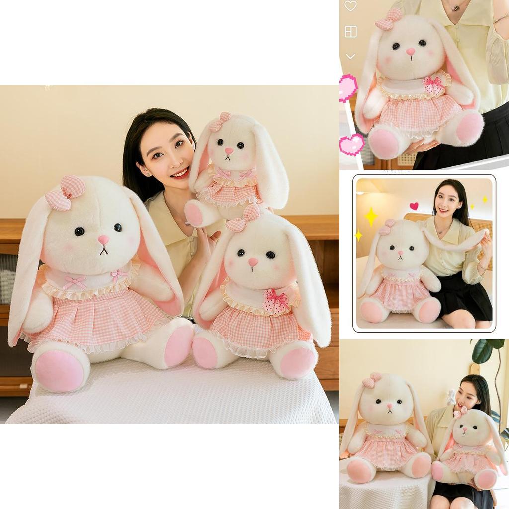 Adorable Plush Rabbit Doll With Cute Flower Dress Perfect For Girls Birthday Gifts