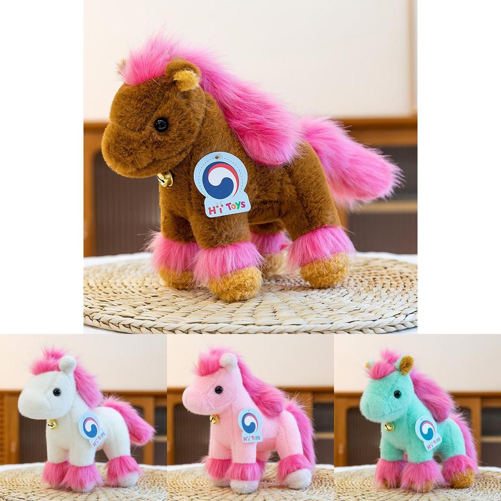 Year Of The Horse Plush Toy Cute Bell Pony Doll Kids Gift For Children