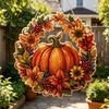 Schöner Feiertagsornament Herbstkürbis Sonnenblumenkranz Hängende Dekoration Acryl Handbemalt Party Dekoration Zubehör Fensterornament Thanksgiving