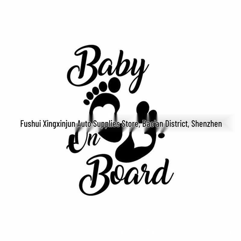 Creative Cross-Border Car Sticker: Reflective Baby on Board Footprint Warning
