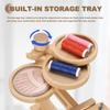 Embroidery Hoop Stand Adjustable Beech Wood Cross Stitch Stand Holder with Built-in Storage Tray with 6/8" Embroidery Hoop