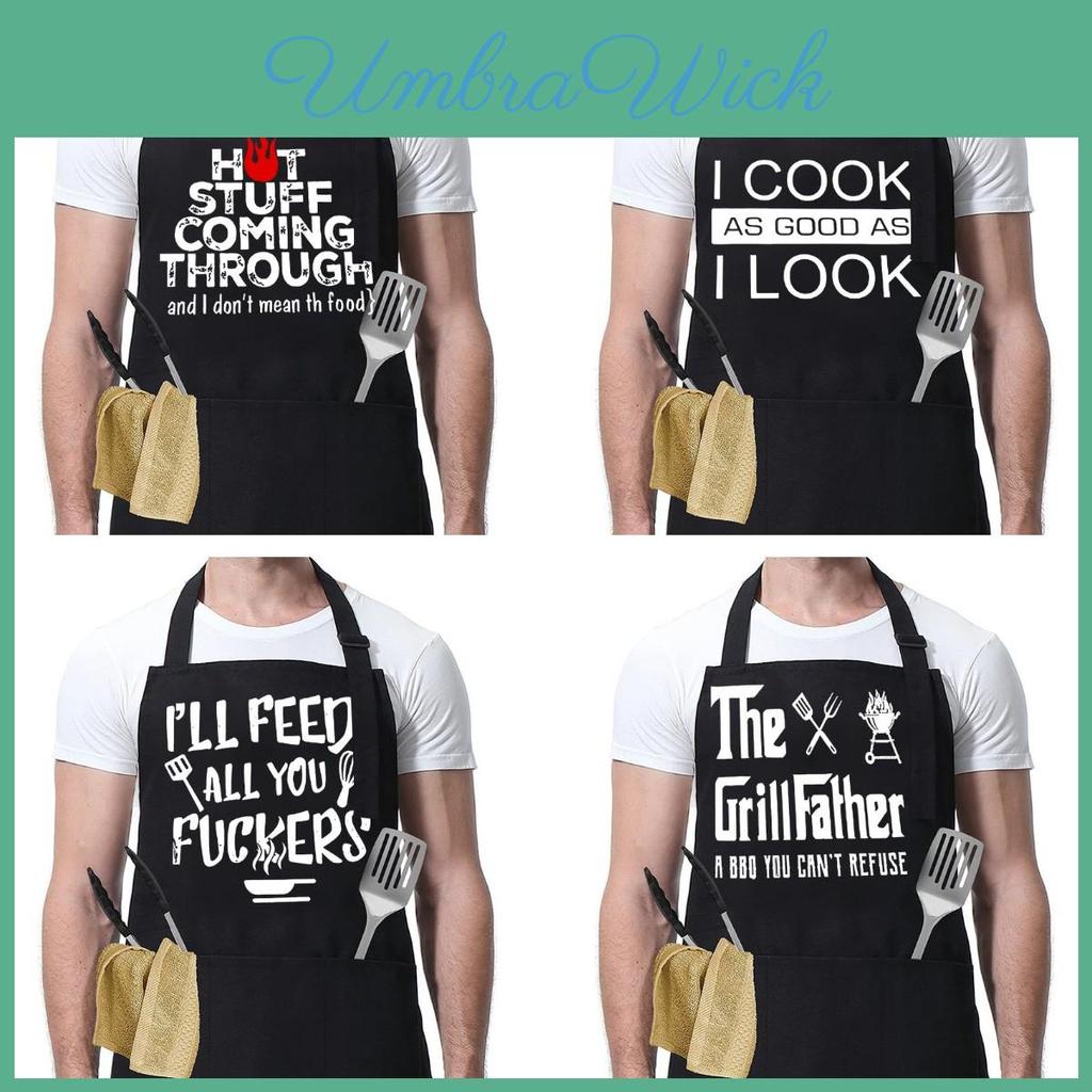 Modern Stylish Waterproof Bbq Apron With Creative Fun Prints For All Occasions