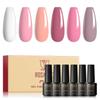 ROSALIND Sada gelových laků na nehty 6ks/Lot Nail Art Gel Polish Semipermanentní gelový lak Hybrid Soak Off UV Lamp Base Top Coat Gel Polish Kit