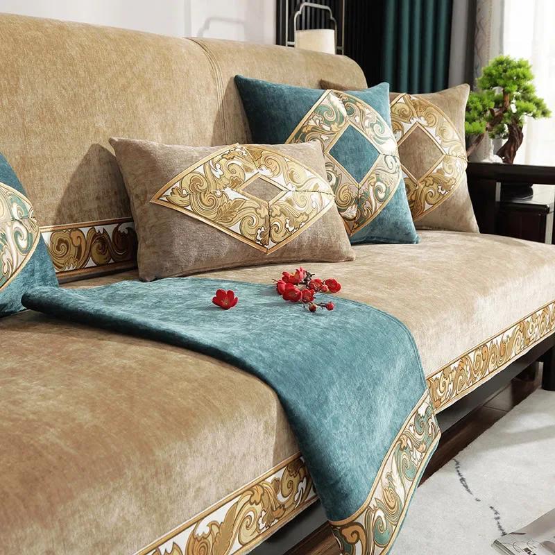 Chinese Style Chenille Sofa Covers Slipcovers Sofa Towel Universal Non-slip Couch Cover for Living Room Decorative Capa De Sofa