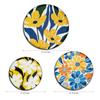 Metal Wall Plates | Home Decoration | Vivid Floral Art Design | Living Room Wall Decoration | Décor Items | Gift Items (Multicolour) (Set of 3)