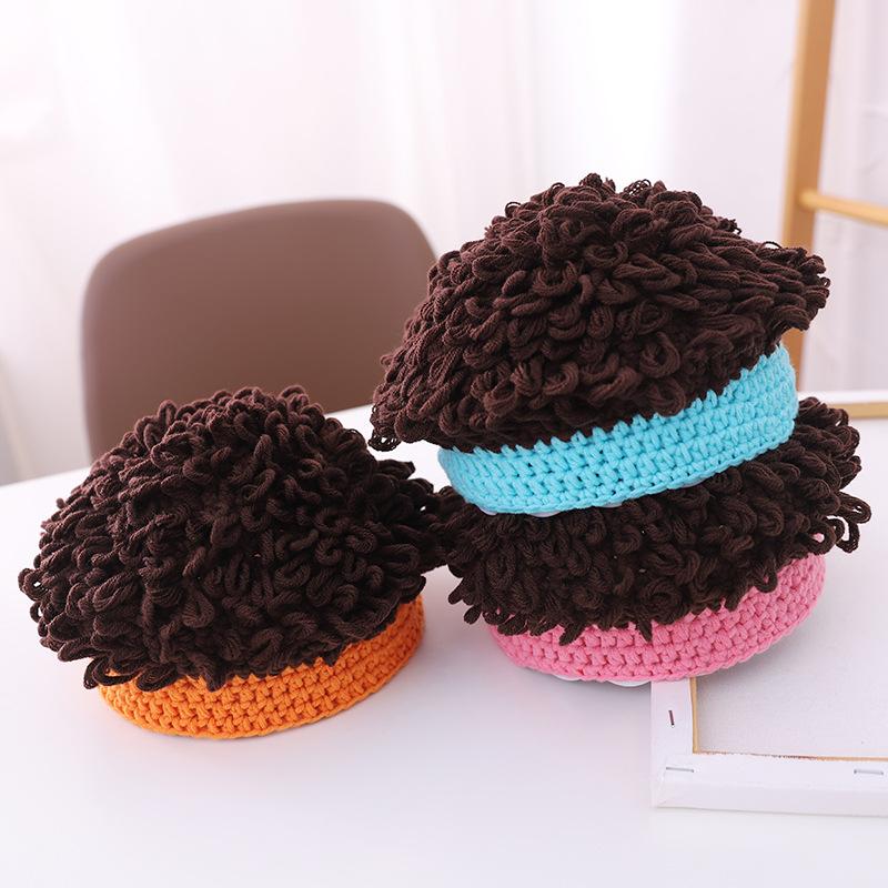 Hot-selling baby hat wig hat baby children photo funny explosive hood boys and girls curly hat tide